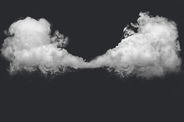 Wall Mural - Abstract white smoke against dark background