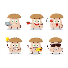 Sticker - Honey fungus cartoon character with various types of business emoticons