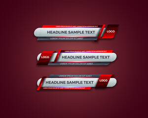 abstract modern geometric lower third banner template design. TV News Bars. broadcasting live streaming. interface template. Vector Illustration.