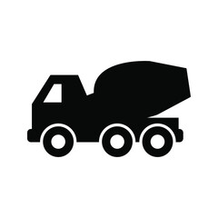 Poster - Concrete mixer truck icon