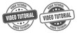© Aquir - video tutorial stamp. video tutorial label. round grunge sign