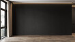 Modern black minimalist interior blank wall. 3d render illustration mock up.