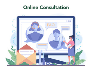 Sticker - call center or technical support online service or platform