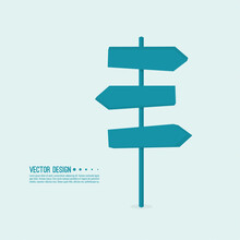Vector Background With Signpost Arrows To The Right And Left. Choice Of Direction.