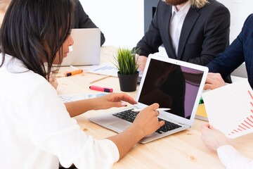 Wall Mural - Diverse business people work in office