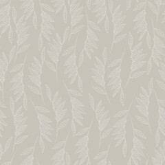 seamless pattern with willow tree branches and leaves on light blue background for surface design an