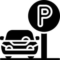 Wall Mural - Parking sign icon, Parking lot related vector