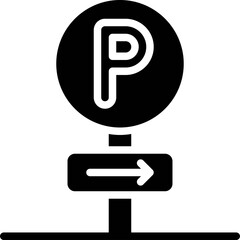 Wall Mural - Directional Parking sign icon, Parking lot related vector