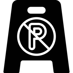 Wall Mural - No Parking Folding Sign icon, Parking lot related vector