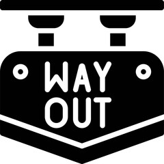 Wall Mural - Way Out sign icon, Parking lot related vector