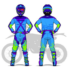 Poster - Motocross uniform design set mock up vector