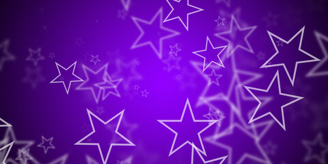 Wall Mural - Abstract purple background with flying stars