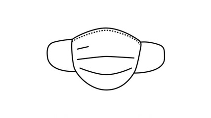 Wall Mural - Self drawing animation of face mask outline. 