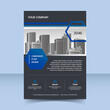 © Dekasena - blue octagonal corporate flyer template design