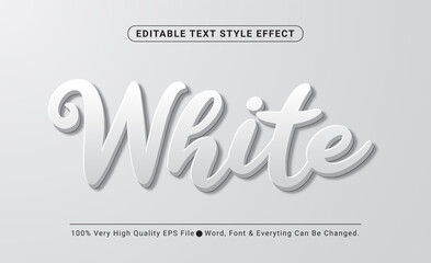 3d white embossed vector text style effect, editable text effect