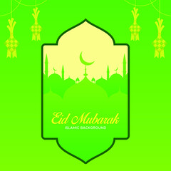 Wall Mural - Stock Vector Eid Mubarak Greeting Background