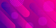 Modern abstract magenta pink purple geometric background with halftone, circle, rounded rectangle and dots.