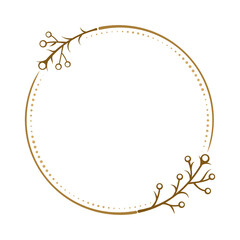 Wall Mural - vector round dotted frame with floral decoration
