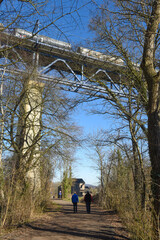 Canvas Print - Belgique Wallonie viaduc Moresnet village maison