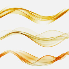 set of abstract orange waves. vector wave yellow flow