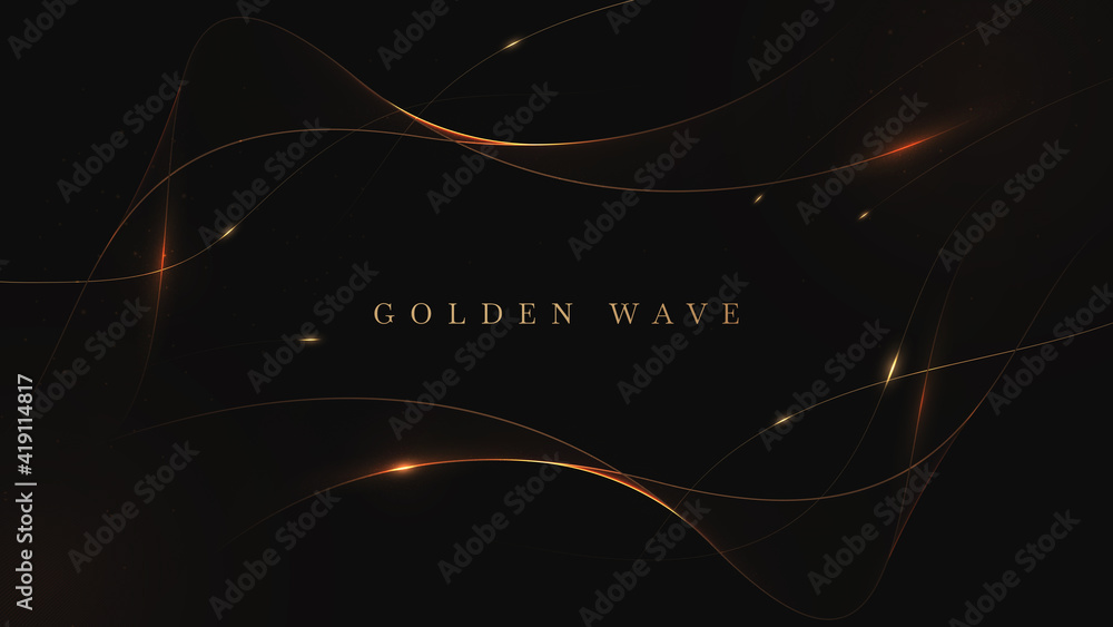 Golden wave on black background , luxury modern concept. vector ...