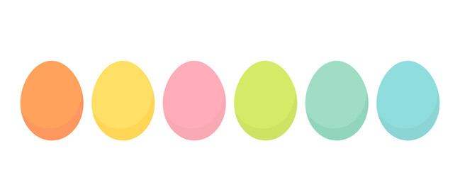 Wall Mural - easter eggs collection in bright pastel colors. spring holiday.