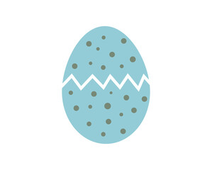 Wall Mural - blue speckled easter egg icon. cracked easter egg. bird egg. vector illustration.