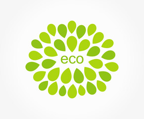 Wall Mural - eco green leaves symbol. vector illustration.