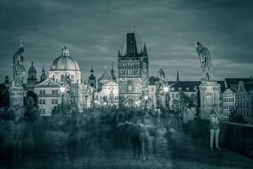 Canvas Print - Historic Charles Bridge in Prague, Czech Republic