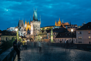 Canvas Print - Historic Charles Bridge in Prague, Czech Republic