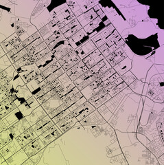 Chandigarh, India (IND) - Urban vector city map with parks, rail and roads, highways, minimalist town plan design poster, city center, downtown, transit network, street blueprint