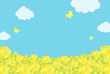 vector background with canola flower field for banners, cards, flyers, social media wallpapers, etc.