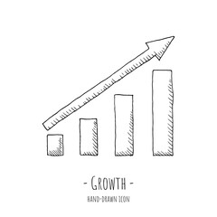 Growth icon. Vector illustration. Isolated on white.