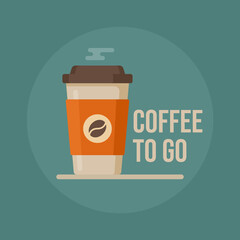 Wall Mural - Coffee to go. Coffee cup. Coffee cup vector illustration.