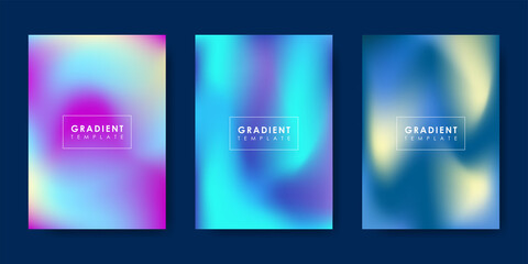 Wall Mural - Collection of colorful gradient background templates. Vector illustration.