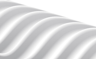 Wall Mural - abstract 3d background with white wave forming surface, play of light and shadow in white space