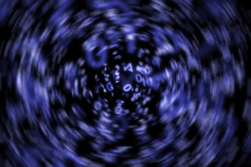 Abstract violet cyberspace wallpaper. Hacker attack and cyber security and computer technology concept.	