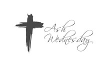 Abstract Rough Cross With Text Ash Wednesday Phrases