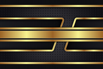 Wall Mural - abstract modern geometric background use combination black and gold gradient. gold line frame elemen
