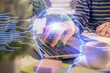 © peshkova - Double exposure of woman hands working on computer and brain hologram drawing. Ai concept.