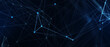 © putilov_denis - Abstract futuristic - technology with polygonal shapes on dark blue background. Design digital technology concept. 3d illustration.