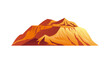 Mountain plateau in desert isolated cartoon icon. Vector natural landscape, summits mount scenery. Colorado sands and yellow or orange stony cliffs, wild west nature. Rocky mountains panorama