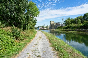 Saint-Quentin France - 27 August 2020 - Canal de Saint-Quentin in Hauts de France