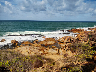 rocky coast of the ocean