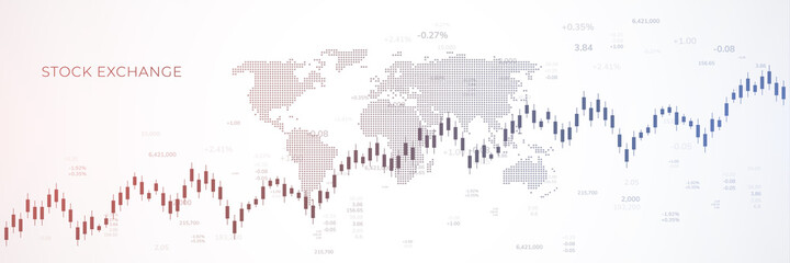 Wall Mural - Stock market graph or forex trading chart for business and financial concepts, reports and investment  . Vector illustration