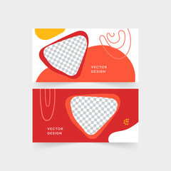 Wall Mural - Digital marketing banner template. Horizontal banner template with organic Shapes 