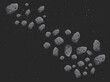Asteroids. The starry sky, space. Background. It can be used as illustration or graphics for web and games.