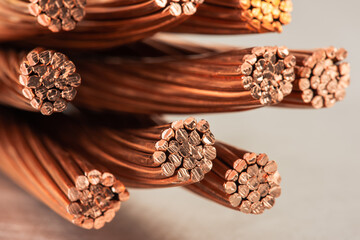 Wall Mural - Copper electrical power cable wire