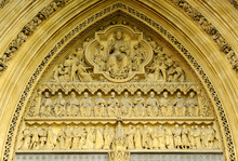 Tympanum Of The North Portal. Westminster Abbey In London, England, UK. Unesco World Heritage Site Since 1987