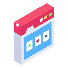 Sticker - 
A club card icon, isometric editable vector download

